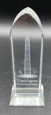 Washington DC 3D Laser Etched Crystal Glass Paperweight Washington Monument picture