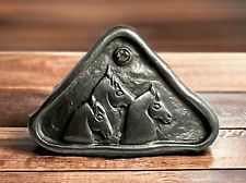 EQUESTRIAN HORSE RIDING CLUB Vintage Old Lapel Metal PIN Figure 3 Head Bust Fig picture