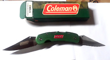 Vintage 2001 Coleman 2-Blade Pocket Double-Lock Camp Knife Green New in Box picture