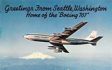 Boeing 707 Seattle WA Washington Tacoma Airport Aviation Plane Vtg Postcard A1 picture