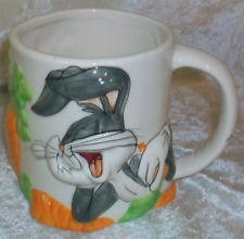 Vintage 1998 Gibson Warner Bros Looney Tunes Sculpted 3D Bugs Bunny Carrots Mug picture