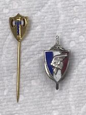 WWII WW2 FRENCH VICHY FRANCE LAPEL PINS BADGES - 2 PC SET picture
