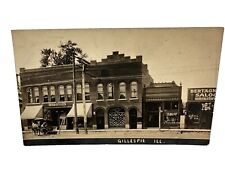 Gillespie Illinois IL RPPC Photo Postcard Downtown Shoe-store Saloon Lemp Beer picture