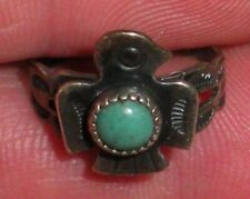 VINTAGE NAVAJO THUNDERBIRD TURQUOISE STERLING SILVER RING FRED HARVEY 3 1/4 vafo picture