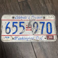 Vintage 90s District of Columbia Washington DC License Plate Decor Collector picture