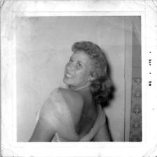 Gorgeous Blonde Young Woman Striking Hollywood Pose 1950s Vintage Photograph picture
