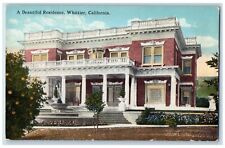 c1930's A Beautiful Residence Whittier California CA Unposted Vintage Postcard picture