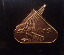 F-16 Falcon Lapel Pin tie tacGold Tone USAF NEW IN BOX Lockheed General Dynamics picture