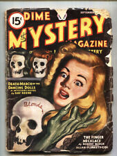 Dime Mystery 9/1945-Popular-Skull cover-Crime Pulp Magazine picture