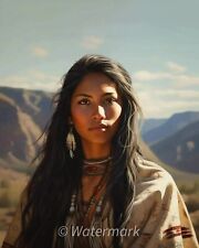 GORGEOUS YOUNG SEXY NATIVE AMERICAN LADY 8x10 FANTASY PHOTO picture