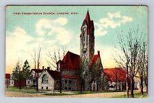 Lansing MI-Michigan, First Presbyterian Church, Religion Vintage c1910 Postcard picture