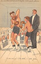 CPA THEME BOXING ILLUSTRATOR CH.CHIVOT AMATEUR DEBUT MEDIUM WEIGHT AGAINST PEN picture