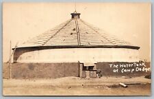 Des Moines Johnston Iowa~WWI Era Camp Dodge~The Water Tank~Soldier~c1917 RPPC picture