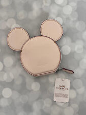 COACH X MICKEY MOUSE DISNEY EARS CHAL LEATHER ZIP COIN PURSE F59071 NEW picture