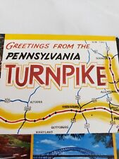 C 1960 Greetings From the Pennsylvania Turnpike Map Scenic Highway Postcard picture