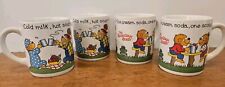 Bernstein Bears Vintage 1987 Princess House Coffee Mugs Set of 4 Milk Cups picture