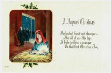 c.1920 A Joyous Christmas Religious Vintage Postcard Jesus Scene Embossed  picture