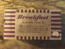 WW2 US Field Ration Type K EMPTY Outer Box Breakfast Unit Morale Series picture