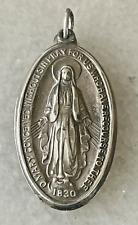 Vintage M. DE JEAN Sterling Silver Miraculous Mary Medal Opens Up 15.75 Grams picture