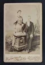 1896 antique PHOTOGRAPH wilmington de KIESEL professor and mrs cabinet card picture