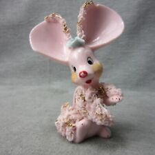 Vintage Arnart Creations Japan Pink Spaghetti Mouse Figurine  1950’s  READ 4in picture