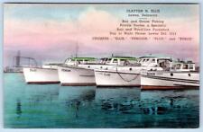 1930-40's LEWES DELAWARE CLAYTON ELLIS BAY & OCEAN FISHING HANDCOLORED POSTCARD picture