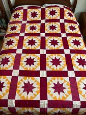 Antique Vintage Quilt Top Cheddar, Red, Shirting ~ Late 19th Century ~ 80