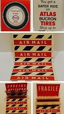 Vintage Esso Air Mail, Special Delivery, Fragile Labels Atlas Tires Advertising picture