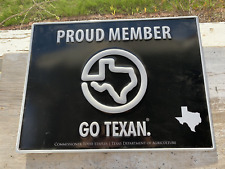 VINTAGE PROUD MEMBER TEXAS DEPT OF AGRICULTURE GO TEXAN EMBOSSED SIGN 18X24 (SH) picture