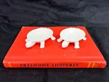 Two Vintage Porcelain Small Turtle Jewelry Dish Tray White Ceramic Turtles White picture