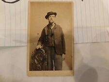 047  CDV Civil War Soldier Slouch Hat 4 Button Sack Tunic Photo by Beniczky NY picture