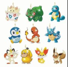Craft & Collect: TAKARA TOMY 10-Piece DIY Anime Diamond Art Keychain Kit Pokémon picture
