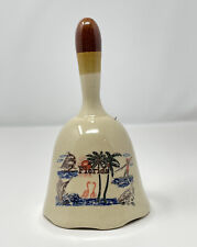 Vintage Florida Souvenir Ceramic Bell Dolphins  Sailboat Marlin Fish 5.5