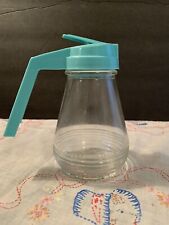 Vintage Turquoise Federal Pour Spout Ribbed Bottom Diner Style Syrup Dispenser picture