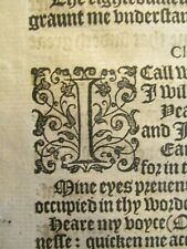 Antique Ephemera Late 1600s Common Prayers Psalms Book Page Leaf Calligraphy I2 picture