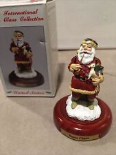 The International Santa Claus Collection Wooden Stand VTG 1992 Santa Figurine picture