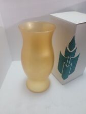 PARTYLITE Frosted Gold Hurricane Shade 12” Frosted Glass Globe P7053  picture