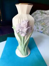 Lenox American By Design Purple & Green Ribbed Porcelain Iris Bud Vase 3-D, Box picture