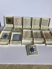 celebration of american quilts tile Lot Of 11 ornaments picture