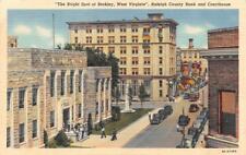 BECKLEY, WV West Virginia  RALEIGH COUNTY BANK & Courthouse COURT HOUSE Postcard picture