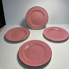 4 Vintage Hammersley Plates Bread Dessert Pink Black Trim Old England 6” picture