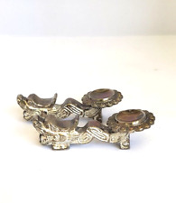 Dragon Chopstick Holders Set of 2 Silver Plated Brass 4860 picture