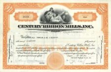 Century Ribbon Mills, Inc.- 1930's-40's dated Stock Certificate - Produced and S picture