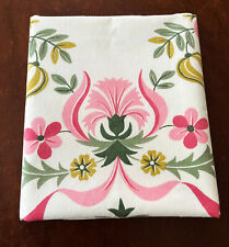 NOS Vintage MCM Fieldcrest Pink Green Gold Floral Pillowcase Single Percale picture