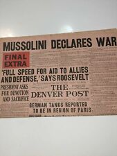 Old Newspapers: Mussolini 1940,1943, 1945 - Lot of 3 picture