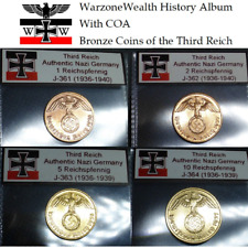 Nazi History Album *with COA* - Bronze Coins of the Third Reich, WW2-era Germany picture