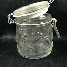 Vintage Wheaton Clear Embossed Glass Fruit Canister with Seal picture