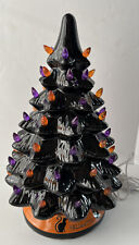 Halloween Ceramic Tree Tabletop with Orange & Purple Bulb Lights Pre-lit picture