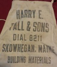 OLDER LARGE Harry Fall Sons Skowhegan Maine Dial 8211 Canvas BIB Nail Apron picture