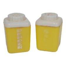 Vintage 50s Lustro Ware Salt & Pepper Shakers Mid-Century Modern Square Yellow picture